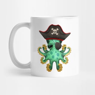 Cute Green Baby Octopus Pirate Mug